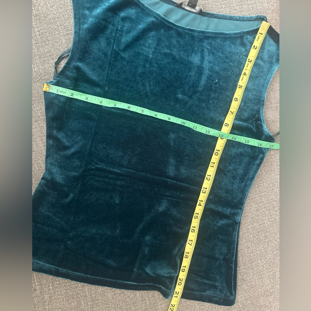 NWT Banana Republic Women’s Sz S Green Velvet Tank Sleeveless Top Tunic - Picture 6 of 6